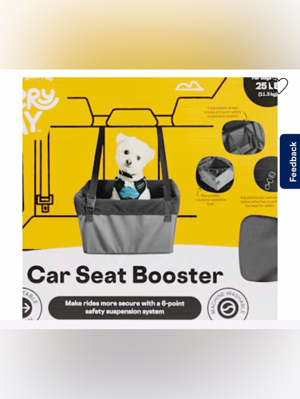 EveryYay Road Trippin' Grey Small Dog Car Booster Seat